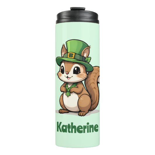 Gepersonaliseerde Schattigee St. Patrick's Day Eek Thermosbeker (Voorkant)
