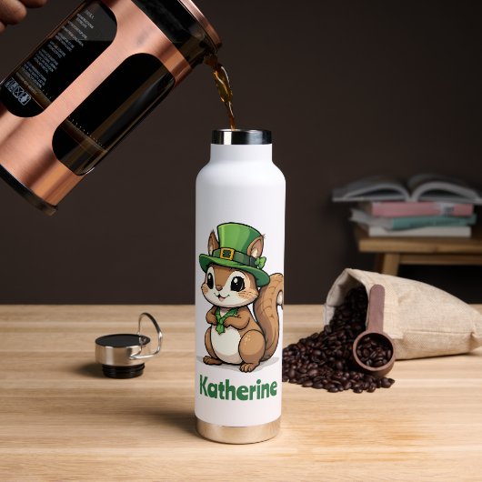 Gepersonaliseerde Schattigee St. Patrick's Day Eek Waterfles (Koffie)