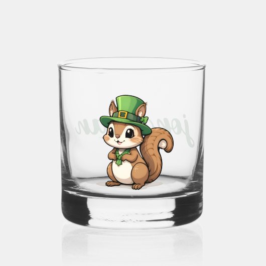 Gepersonaliseerde Schattigee St. Patrick's Day Eek Whisky Glas (Voorkant)