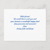 Gepersonaliseerde Schattigee stijlvolle blauwe har Briefkaart (Achterkant)