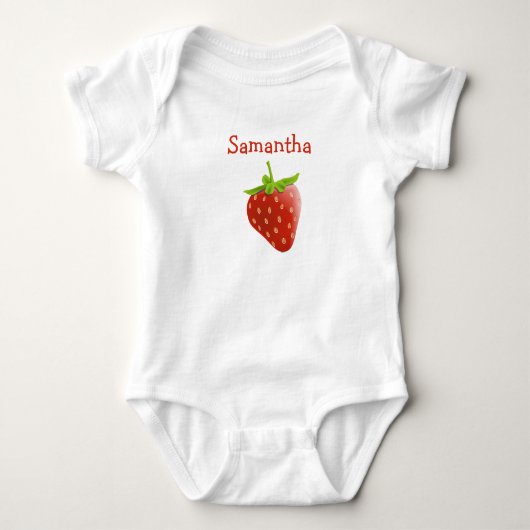 Gepersonaliseerde Schattigee Strawberry One Piece  Romper (Voorkant)