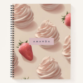 Gepersonaliseerde Schattigee Sweet Strawberry Crea Notitieboek