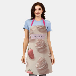 Gepersonaliseerde Schattigee Sweet Strawberry Crea Schort