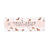 Gepersonaliseerde Schattigee teckel hond Etiket (Voorkant)