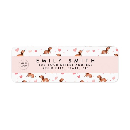 Gepersonaliseerde Schattigee teckel hond Etiket (Voorkant)