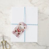 Gepersonaliseerde Schattigee Teddy Bear Valentijn' Cadeaulabel (Met Touw)