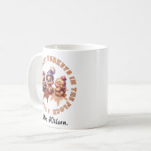 Gepersonaliseerde Schattigee Thanksgiving Leraar G Koffiemok (Voorkant links)