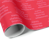Gepersonaliseerde Schattigee Typografie Roze Rood Cadeaupapier (Rol Hoek)