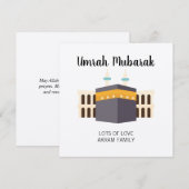 Gepersonaliseerde Schattigee Umrah Hajj Mubarak Is Bedankkaart (Voorkant / Achterkant)