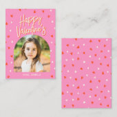 Gepersonaliseerde Schattigee Valentijnse Kaart van Notitiekaartje (Voorkant / Achterkant)