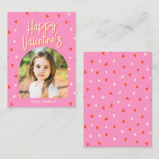 Gepersonaliseerde Schattigee Valentijnse Kaart van Notitiekaartje (Voorkant / Achterkant)