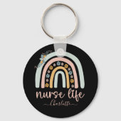 Gepersonaliseerde Schattigee verpleegkundige leven Sleutelhanger (Voorkant)