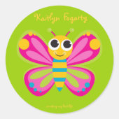Gepersonaliseerde Schattigee vlinder Stickers (Voorkant)