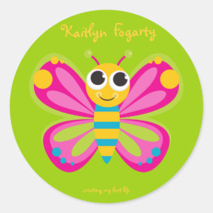 Gepersonaliseerde Schattigee vlinder Stickers