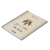 Gepersonaliseerde Schattigee Vlinders Monogram Lin Notitieboek (Linkerzijde)