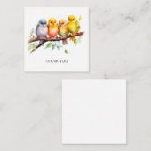 Gepersonaliseerde Schattigee vogeltjes dank u Notitiekaartje (Voorkant / Achterkant)