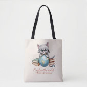Gepersonaliseerde Schattigee "Wander Cat" Tote Bag (Voorkant)