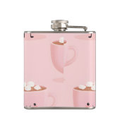 Gepersonaliseerde Schattigee warme cacao met marsh Heupfles (Achterkant)