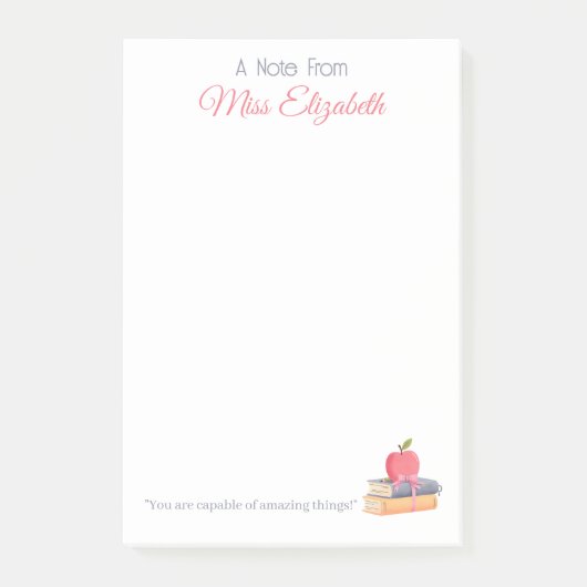 Gepersonaliseerde Schattigee Waterverf Een notitie Post-it® Notes (Voorkant)