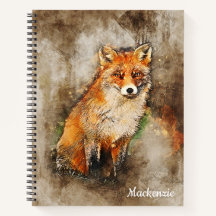 Gepersonaliseerde Schattigee Waterverf Fox