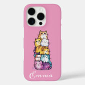 Gepersonaliseerde Schattigee Waterverf katten, min Case-Mate iPhone Case (Achterkant)