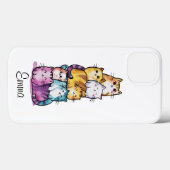 Gepersonaliseerde Schattigee Waterverf katten, min Case-Mate iPhone Case (Achterkant (horizontaal))