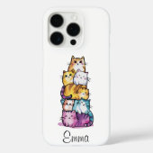 Gepersonaliseerde Schattigee Waterverf katten, min Case-Mate iPhone Case (Achterkant)