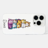 Gepersonaliseerde Schattigee Waterverf katten, min Case-Mate iPhone Case (Achterkant (horizontaal))