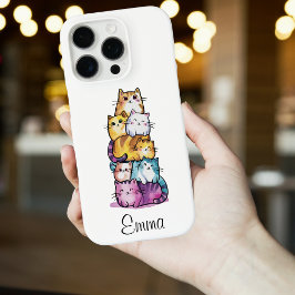 Gepersonaliseerde Schattigee Waterverf katten, min iPhone 16 Pro Hoesje