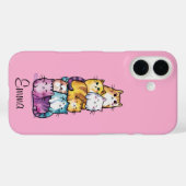Gepersonaliseerde Schattigee Waterverf katten, min Case-Mate iPhone Case (Achterkant (horizontaal))