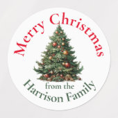 Gepersonaliseerde Schattigee Waterverf kerstboomwe Labels (Design 1)