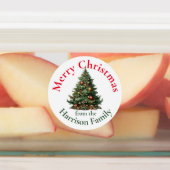 Gepersonaliseerde Schattigee Waterverf kerstboomwe Labels (Aangebracht)