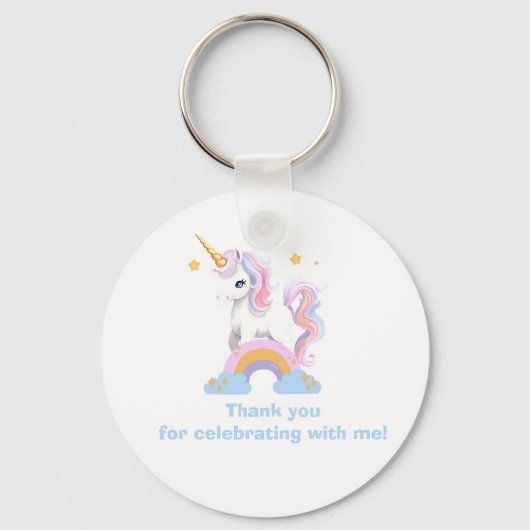 Gepersonaliseerde Schattigee Waterverf Regenboog E Sleutelhanger (Achterkant)