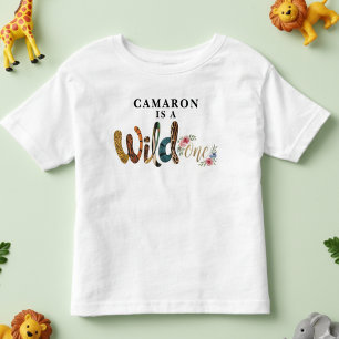 Gepersonaliseerde Schattigee Wild One 1st Birthday Kinder Shirts