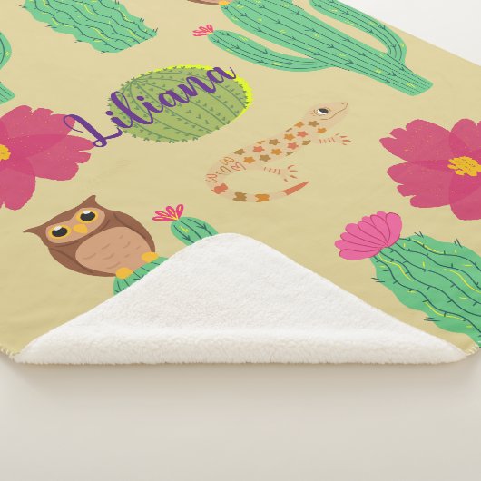 Gepersonaliseerde Schattigee woestijndieren en cac Sherpa Deken (3/4)