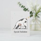 Gepersonaliseerde Schattigee Yoga Dog voor Dog & Y Feestdagenkaart (Staand voorkant)