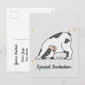 Gepersonaliseerde Schattigee Yoga Dog voor Dog & Y Feestdagenkaart (Voorkant / Achterkant)