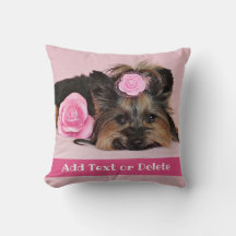 Gepersonaliseerde Schattigee Yorkie Puppy Roze