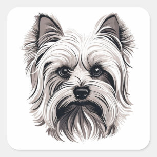 Gepersonaliseerde Schattigee Yorkshire Terrier Dog Vierkante Sticker