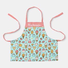 Gepersonaliseerde Schattigee zomer Ice Cream Sweet Schort