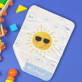 Gepersonaliseerde Schattigee zon en cloud Baby Sherpa Deken