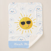 Gepersonaliseerde Schattigee zon en cloud Baby Sherpa Deken (Voorkant)