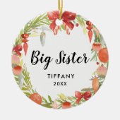 Gepersonaliseerde Schattigee zus cadeau | Big Sist Keramisch Ornament (Voorkant)