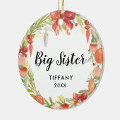 Gepersonaliseerde Schattigee zus cadeau | Big Sist Keramisch Ornament (Links)