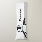 Gepersonaliseerde Schattigee zwart witte pinguïn i Lichaamskussen (Voorkant Verticaal)