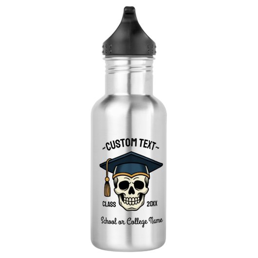 Gepersonaliseerde Schedel Afstudeer Jaar School Waterfles (Rechts)