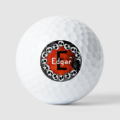 Gepersonaliseerde schedel, Raven, Donkere Oranje m Golfballen (Voorkant)