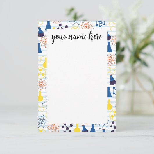 Gepersonaliseerde scheikunde leraar Notitiekaarten (Staand voorkant)