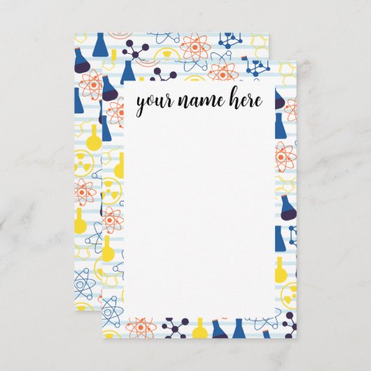 Gepersonaliseerde scheikunde leraar Notitiekaarten (Voorkant / Achterkant)