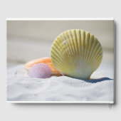 Gepersonaliseerde schelpen op het strand bruiloft gastenboek (Achterkant)